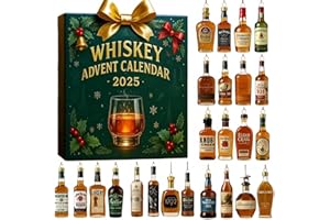 FIENZA 2D 2025 Whisky Adventskalender,24 Tage ohne Wiederholung, Whisky Anhänger eine tägliche Verkostungsreise durch die Welt der Whisky Aromen (ohne Getränke) (B)