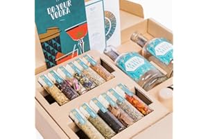 DO YOUR GIN DO YOUR VODKA | Wodka Cocktail-Infusions zum Selber machen | Geschenk Idee für Männer und Frauen | Komplettes Set mit Barmaß und 12 Botanicals