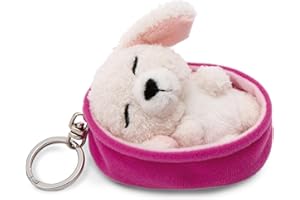 NICI Llavero Mascotas dormilonas caniche Blanco 8cm en canasto Malva