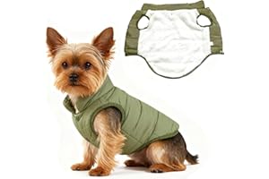 Asmea Abrigo Perro Chaqueta de Perro Cálida de Forro Polar Impermeable Abrigo Perros Pequeño Invierno Ropa Perros Abrigos Navideña para Mascotas en Clima Frío Verde XS