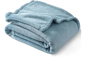 PHF Kuscheldecke Flauschig Fleecedecke 130x150cm - Oeko-Tex Weich Warm Wohndecke, Decke Blanket für Couch Sofa Bett, Tagesdecken & Kuscheldecken, Sofa überwurfdecke, Grau Blau