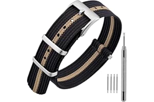 ANNEFIT Cinturino per Orologio in Nylon 18mm 20mm 22mm per Uomo e Donna con Fibbia in Acciaio Inossidabile