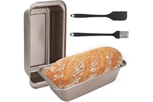 XHYASD 2 formy do pieczenia chleba, ze stali nierdzewnej, prostokątne, ze szczotką do oleju silikonowego i skrobakiem silikonowym, z powłoką zapobiegającą przywieraniu, forma do pieczenia chleba