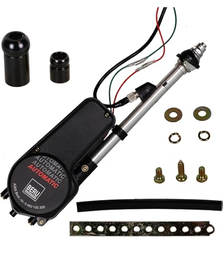 Antenne Télescopique Universelle Pour Voiture - Grande Tête, Connecteur DIN, AM/FM, Montage Garde-boue Gauche/droit