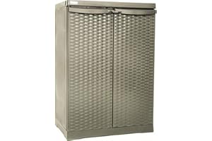 TRIOPLAST Armadio da esterno tortora basso - 6251-21 Mobili Multiuso Rattan Line L 65 x P 45 x H 91