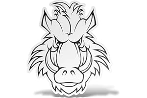 erreinge Aufkleber Boar Shaped Adhesive PVC für Abziehbild Tapete Auto Moto Helm Camper Laptop - 10 cm