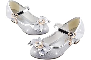 Amtidy Girls Heels Princess Up Shoes Mary Jane Wedding Party Shoes Birthday Dress Heels Shoes for Wedding Dancing Party Blue