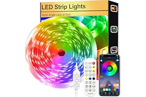 FUPT LED Strip Lights, RGB LED Light Strip（5m） Music Sync Smart Color Changing Rope Lights, 44 Keys Remote Control, Timing Function, with for Bedroom, Room, Christmas Decoration