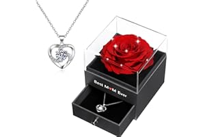 Miofula Best Mum Gifts Preserved Real Rose for Mum, Handmade Eternal Rose with Necklace Mum Presents, Mother's Day Birthday Anniversary Christmas Rose Gifts for Mum Wife Women