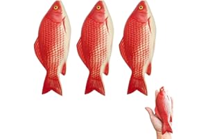 TUKEVA 3 Pezzi Pesci in plastica per Acquario Simulazione Piccolo Pesce Rosso Finti per Acquario Per Decorare Acquari (rosso)