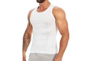 MISS MOLY Shapewear T-shirt de compression pour homme sans manches Body Shaper élastique ventre plat Débardeur gainant pour homme Gilet pour homme