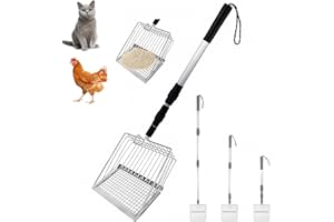 LANZLC Accessoire de poulailler Chicken Poop Scooper, 56-100 cm, outil de nettoyage pour poulailler, pelle à poulet réglable, pelle amovible, pelle à poulet Coop Accessoires Pelle à ordures