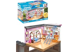 PLAYMOBIL MyLife 71610 Kinderzimmer, inklusive Einer Mädchenfigur und einem Stickerbogen, zu über 80 % aus recycelten und biobasierten Materialien, vielfältiges Spielzeug für Kinder ab 4 Jahren