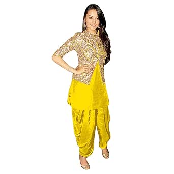yellow patiyala dress