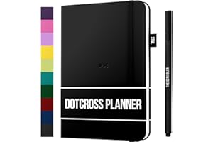 AGENDA A5 DOTCROSS (Pianificatore proiettile) di Scribbles That Matter - Half Bujo Half Planner - Aggiungi in modo creativo concentrazione, produttività e salute mentale nella tua vita - Carbone