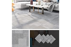 Livelynine Płytki podłogowe PCV wyglądają samoprzylepne Podłoga winylowa Szary Dywan Efekt Wodoodporna płytka PCV 30X30 do łazienki Salon Kuchnia Korytarz Sypialnia Podłogi laminowane 4 płytki