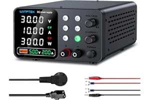 WANPTEK POWER Alimentation de laboratoire 30V 10A avec 3 Mémoires et clé de Verrouillage, Alimentation Stabilisée Réglable avec Protection OCP/Sorties/Charge rapide USB/Affichage LED à 4 chiffres