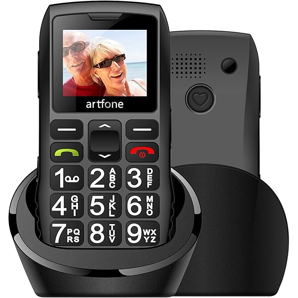 Artfone A400 4G groottoetsenmobiele telefoon voor ouderen|USB-C, oplaadstation|1800mAh|eenvoudig te bedienen|2MP-camera|2,4'' display|simvrije ontgrendelde ouderentelefoon|SOS-knop|Dual SIM-Zilver