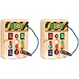 Clapstore 6 Month And Above Toys Busy Board V1.5 With LED Light, Montessori Sensory Toys, Pack Of 2, Beige