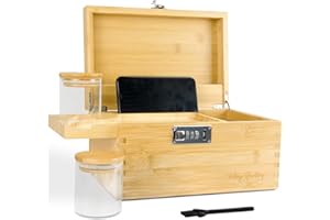 Viking Factory Juego de bandejas con cerradura de combinación, caja decorativa para el hogar,bandeja extraíble premium y todos los accesorios(27 * 18 * 15CM Original)