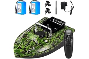 IELSH Barco de Cebo de Pesca Teledirigidos Barcos Cebador Inteligente, Barco Cebador Carpfishing para Lagos, Ríos y Piscinas, Crucero de Velocidad Fija de 500M, Batería de 5200/12000 MAh