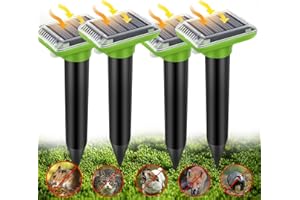 HENESE Lot de 4 Répulsifs Contre Les Parasites pour Pelouse, Repulsif Taupe Solaire, Solaire Repulsif Taupe, Répulsif Taupe Solaire à Ultrason, Résistant aux intempéries pour Taupe, Serpent, Campagnol