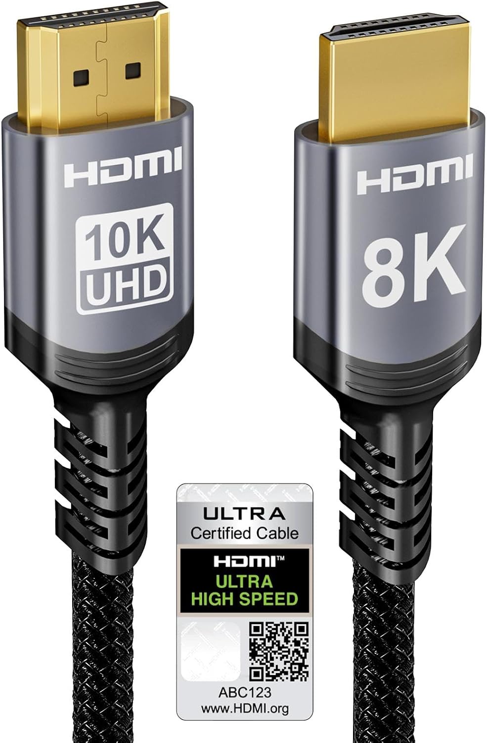 Sniokco 10K 8K 4K HDMI 2.1 Cable 2M, Certified 48Gbps Ultra High Speed HDMI® Cable 0.01ms 4K 240Hz 165Hz 120Hz 8K 60Hz eARC Netflix HDCP 2.3 2.2 DTS:X HDR10+ TV Monitor Projector Roku Sky-Q