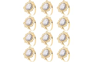 KICHVOE 12 Stück Serviettenringe Golden Serviettenringe Vintage Serviettenring Für Hochzeit, Weihnachten, Familie Sammeln, Esstischdekoration