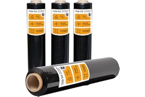 VIDA SOL Film Embalaje de Envoltura Negro, 4 Rollo de 50 cm, 23 Micras de Espesor, Resistente y Versátil, Ideal para Hogar, Almacenes, Comercios y Transportes