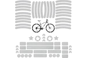 Numlot 62 PCS Autocollant Réflecteur de Vélo Nuit, Stickers Réfléchissants, Bandes Blanc Rétro Réfléchissant, Résistant, Esthétique, pour Casque de Moto, Vélo, Skate, Poussette