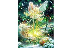 YWKJDDM Diamond Painting Bilder, 5D Diamond Painting Kits für Erwachsene, DIY Gelbe und Weiße Blumen Round Diamanten Crystal Nach Zahlen Art Malen Set für Home Wand Decor 30x40 cm