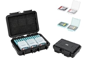 KIWIFOTOS Custodia per schede SD e CF Express di tipo A con protezione individuale in plastica trasparente, impermeabile, antiurto, anti-polvere, adatta per schede di memoria 14 CFA e 18 schede SD