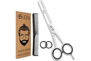 OCBA Ciseaux de coiffeur salon Acier Inoxydable Ciseaux à cheveux Professionnels, 6 Pouces Ciseaux Barber (Ciseaux de coiffeur classiques) (Ciseaux de coiffure) (Thinning Scissor)