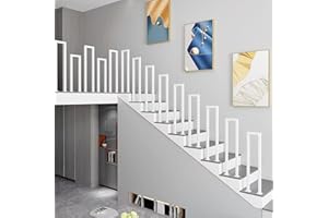 OGIMEKA Barandilla de Escalera para Interiores, Pasamanos Escalera en Forma de U, Pasamanos de Metal para Villas, Balcones, Pasillos, Apartamentos, Interiores y Exteriores (blanco, 110x20cm)