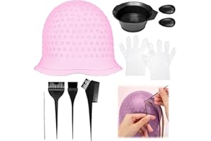 EDDRFY Hair Highlight Cap Set, Wiederverwendbare Silikon-Haarkappe für Strähnchen, Komplettes Set mit Pinsel und 2 Handschuhen, Einfache Anwendung für DIY Strähnchen Zuhause oder im Salon