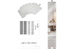 SHANDADDY Wachstumstafel Spiegel, 25-200cm, messlatte Kinder, Wandwachstumsspiegel mit Aufklebern, Acryl Höhenmesser, Dekor für Kinderzimmerwand, Wachstumsmesswerkzeuge