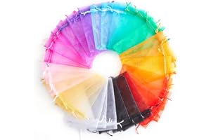 XMASOLDECOR 30PCS Mix Colour Organza Gift Bags 7x9cm Small Jewellery Bags Wedding Favours Bags Drawstring Gift Bag for Candy, Lavender, Anniversary and Baby Showers