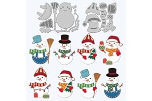 GLOBLELAND 2 Pièces Noël Bonhomme de Neige Matrices de Découpe en Métal Hiver Bonhomme de Neige Découpes Gaufrage Pochoirs Gabarit pour la Fabrication de Cartes en Papier Décoration Artisanat Décor