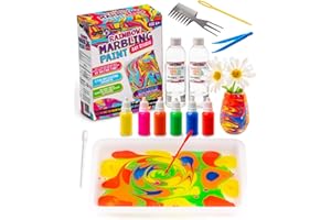 Original Stationery Kit Arcobaleno Effetto Marmo, Set con Tutto L’Occorrente per Dipingere con Effetto Marmo, Lavoretti per Bambini, Kit per Dipingere, Regalo Compleanno