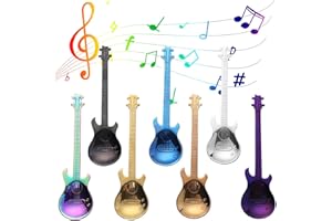 Qaestuan 7 Piezas Cucharitas de Café Acero Inoxidable, Vistoso Cucharillas de Guitarra, Apto para Lavavajillas, Cucharas para Postre y Pastel, para el Hogar Restaurante Hotel