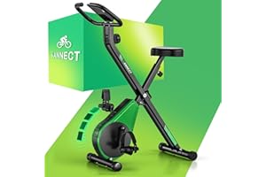 Velo d Appartement Pliable, VANNECT Vélo d' Appartement avec LCD et Mesure du Pouls Manuel, 16 Niveaux de Résistance, Vélo d’Exercice avec Support pour Tablette, Rangement Pliable, Capacité 150/160KG