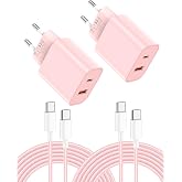 2PCS USB C Charger 20W &ndash; Dual Port Super Fast Charging with 2M USB C Cable, Suitable for iPhone 17/16/15, for Samsung, for Ta
