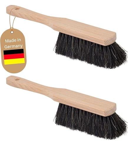 Novaliv KUNSTBORSTEN ZWART handveger hout bezem zachte borstelharen geschikt voor veeggarnituur camping handveger auto bezemborstel - ideale garde auto hand borstel handbezem hout handborstel