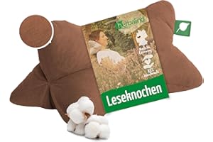 ‎HERBALIND Herbalind Leseknochen Feiner Cord WOHLFÜHLZEIT - 100% Baumwolle Babycord robust und waschbar - Nackenkissen in Trendfarben, Öko-Tex 100 Zertifiziert, vielseitig einsetzbar - 40x18 cm, braun