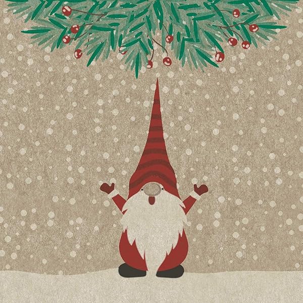 Weihnachtsservietten Mit Wichtel-Motiv – 20 Stück, 33x33 Cm, 3-lagig, Aus Recycling-Papier, Für Tischdeko & Basteln