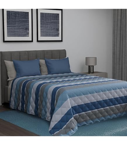 Copriletto Trapuntato Caleffi In Puro Cotone - Matrimoniale, Doppia Faccia, Made In Italy