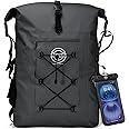 STOVER 55L Dry Bag Backpack with Waterproof Phone Pouch - Black