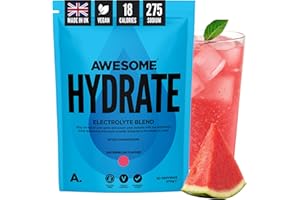 BEN COOMBER Awesome Hydrate – Vegan Electrolytes Powder – 270g Instant Electrolytes Powder – Sodium, Zero Calorie, Potassium Supplements – Vegan & Gluten-Free Hydration Supplement – (Watermelon Flavour, 270g