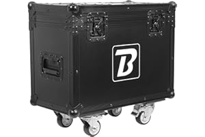 BoomToneDJ Cirrus 1000 Flight Case Universel Noir avec roulettes. Valise de Transport Professionnelle. Cornières Aluminium. Renforts d'angles. Dimensions internes 543 x 390 x 269 mm.