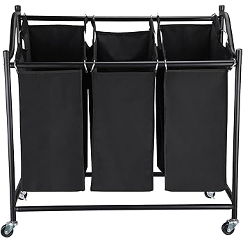 SONGMICS Wäschekorb Wäschesortierer 117 L Kapazität, Wäschesammler mit